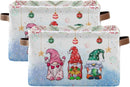 Storage Basket Gnomes Christmas Cube Storage Bins Organizer Bag Collapsible Closet Shelf Baskets with handle for Baby Cloth Pet Toy Book 14.2×10.2×8.3 IN by TinyTreasures Baby Boutique