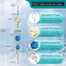 FONMY Dog Gazing Ball Spiral Tail Wind Spinner Sun Catcher Rainbow Maker Silver Double-Spiral W/Blue K9 Crystal Ball Tree Hanging Ornament Indoor Outdoor Garden Decor. -19.5inch H by GreenHaven Gardens