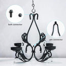 3 in 1 Lighting Chandelier with 4pcs Battery Operated Led Candle with Remote, Table Centerpiece for Indoor or Outdoor Gazebo, Patio Decoration, Black by GreenHaven Gardens