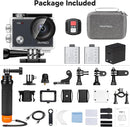 AKASO V50X Native 4K30fps WiFi Action Camera with EIS Touch Screen 4X Zoom 131 feet Waterproof Camera Support External Mic Remote Control (with Floating Hand Grip and Carry Bag) by TinyTreasures Baby Boutique