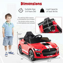 Costzon Ride on Car, 12V Licensed Ford Mustang Shelby GT500 Kids' Electric Vehicles w/Remote Control, USB Port, Radio, Music, Player, High Low Speed & Soft Start, Racing Kids Car for Toddlers (Red) by TinyTreasures Baby Boutique
