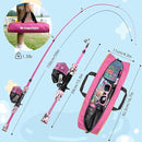 Kids Fishing Pole Set, Telescopic Fishing Rod Reel Combo Kids Starter Kit with Lures Tackle Box, Foldable Stool and Portable Bag for Boys Girls Younth by TinyTreasures Baby Boutique