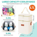 PIIOSER Baby Bottle Tote Bag with Ice Pack, Fits 4 Baby Bottles Up to 9 Ounce, Small Insulated Breastmilk Cooler Travel Bag with Shoulder Strap for Nursing & Working Mom Daycare (Cream-S) by TinyTreasures Baby Boutique