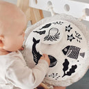 Wee Gallery Ocean Activity Pad Organic Baby Play Mat with Sensory Toys, High Contrast Newborn Essentials Soft Tummy Time Mat for Babies 0-12 Months, Visual and Motor Skill Development Toy by TinyTreasures Baby Boutique
