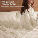 PHF 100% Cotton Waffle Weave Blanket Queen Size, Soft Lightweight Breathable Cozy Summer Blankets for Bed, Luxury Aesthetic Woven Bedding for Home Decor, 90"x90", Undyed by CozyNest Decor