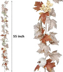 DearHouse Fall Maple Leaf Garland, 5.9Ft Hanging Vine Artificial Autumn Foliage for Thanksgiving, Home, Wedding, Fireplace, Party, Christmas Decor (White) by CozyNest Decor