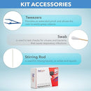 AmScope Microscope Slide Preparation Kit - Includes Blank Microscope Slides, Eosin Red & Methylene Blue Stain Powders, Tweezers, Swab & More - 22-Piece Kit by TinyTreasures Baby Boutique