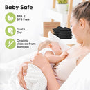 Organic Nursing Pads - 14 Washable Viscose Derived from Bamboo Breastfeeding Pads, Wash Bag, Reusable Breast Pads for Breastfeeding, Nipple Pads for Breastfeeding Essentials(Midnight Black, L 4.8") by TinyTreasures Baby Boutique