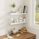 Fun Memories Floating Shelves for Wall, 24" Rustic Wood Deep Wall Mounted Shelves with Invisible Brackets for Decor & Storage, Floating Shelf for Living Room, Bathroom (White, Set of 2) by CozyNest Decor