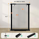 40.5" Extra Tall Baby Gate, 29.6"-32.5" Extra Wide Dog Pet Gate Pressure Mounted, Puppy Dog Proof Indoor Barrier, No Drill Safety Child Gate for Stairs 1.37" Narrow Space Metal Black Gate by TinyTreasures Baby Boutique