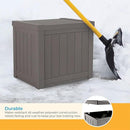 Suncast 22-Gallon Small Deck Box - Lightweight Resin Indoor/Outdoor Storage Container and Seat for Patio Cushions and Gardening Tools - Store Items on Patio, Garage, Yard - Stone Gray, Made in the USA by CozyNest Decor