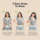 KeaBabies Baby Wrap Carrier - All in 1 Original Baby Carrier Newborn to Toddler Sling, Easy to Wear, Hands Free Bonding, Lightweight, Breathable Infant Wraps (Classic Gray) by TinyTreasures Baby Boutique