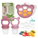 WAJIAYON Baby Breastmilk Popsicle Molds & Baby Fruit Feeder (4 Pack), Infant Food Freezer Tray Storage Containers, Silicone Teething Pacifier Feeder and Teether for Babies,Moss and Fawn Feeder(Pink) by TinyTreasures Baby Boutique
