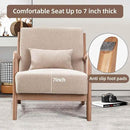 INZOY Mid-Century Modern Accent Chair Set of 2, Upholstered Living Room Chairs with Waist Cushion, Reading Armchair for Bedroom Sunroom by CozyNest Decor