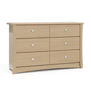 Storkcraft Crescent 6 Drawer Double Dresser (Driftwood) – GREENGUARD Gold Certified, Nursery Dresser for Kids Bedroom by TinyTreasures Baby Boutique