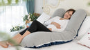 Meiz Pregnancy Pillow, Cooling Pregnancy Pillows for Sleeping, Full Body Pregnancy Pillow with Reversible Cooling Jersey Cover & Velvet Cover, Blue & Grey by TinyTreasures Baby Boutique