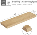 10 inches Deep Floating Shelves 36 inch Long, Large Oak Wall Shelves Heavy Duty 70 lbs for Bedroom, Bathroom, Living Room, Kitchen, Office, Modern Shelf Home Decor with Invisible Bracket by CozyNest Decor