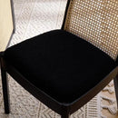 Mid Century Dining Chairs Set of 2, Accent Rattan Sherpa Fabric Side Chairs Kitchen Chair with Solid Wooden Legs for Living Room Dining Room, Black by CozyNest Decor