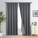 XWZO Dark Grey Blackout Curtains 84 Inches Long with Tiebacks- Full Light Blocking & Energy Efficiency Window Draperies with Black Liner for Bedroom/Living Room, Rod Pocket, W70 x L84, Set of 2 by TinyTreasures Baby Boutique