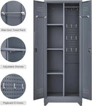 Storage Cabinet,Metal Locking Cabinets with Doors and Shelves,Functional Garage Storage Cabinet for Garage, Home Office,Gray by CozyNest Decor