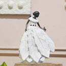 DiliComing Fairy Garden Accessories Outdoor Statue - Table Decor for Living Room Garden Maiden Bookshelf Decor Xmas Resin Holly Leaves Maiden White Statue 10.5 * 6.0 * 14.5 Inch by CozyNest Decor