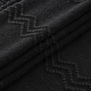 MIULEE Black Knitted Throw Blanket for Couch Textured Knit Blanket with Tassels Cozy Woven Boho Bed Blanket for Sofa Bed Chair Acrylic Wave Pattern 50"x60" by CozyNest Decor