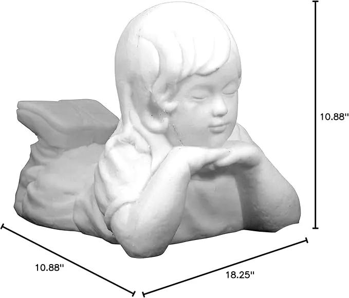 Emsco Group 2247W Day Dreaming Boy Garden Statue, WHITE, photo 2 of 2