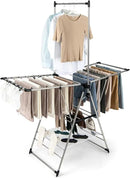 Giantex Clothes Drying Rack, Foldable Laundry Drying Rack with with 6-Level Adjustable Height, High Hanger Design, Side Clips, Space Saving Collapsible Laundry Drying Rack by CozyNest Decor