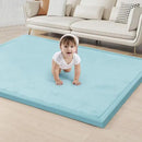 ACOMOPACK Baby Play Mat for Floor 1.3" Thick Memory Foam Play Mat 79"×157 Tummy Time Crawling with Non-Slip Bottom for Living Room,Nursery,Soft Velvet Playpen Mats for Kids,Infants（Light Blue） by CozyNest Decor