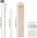 Recorder Instrument for Beginner Kids Adults,8-Hole Soprano Descant Recorder Music Flute with with Cleaning Rod & Leather Case For School Student Home Entertainment(2-Carved Beige) by TinyTreasures Baby Boutique