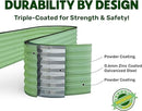 9-in-1 Galvanized Steel Raised Garden Bed // 8×2×1.5 ft Modular Planter for Gardening, Vegetables, Flowers // 18" Tall Metal Raised Garden Beds Outdoor (Light Green) // Patented Design Planter Box by GreenHaven Gardens