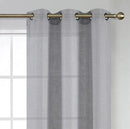 MIUCO Semi Sheer Curtains Poly Linen Textured Solid Grommet Curtains 95 Inches Long for Bedroom 2 Panels (2 x 37 Wide x 95" Long) Silver by CozyNest Decor