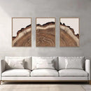 HPINUB Framed Tree Rings Wood Wall Art Set, Modern Beige Wood Stump Wall Decor, Abstract Black and Gray Tree Spiral Wall Painting, Nature-Inspired Art Print for Living Room, Bedroom, Office-24"x36"x3 by CozyNest Decor