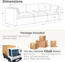 CHITA Oversized Modular Sectional Convertible Fabric Sofa Set, FSC Certified Extra Large Sectional Deep Seat Couch for Living Room,112 inch Width,3 Seat Modern Modular Sofa, Blue by CozyNest Decor