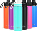 DRINCO Stainless Steel Water Bottle Spout Lid Vacuum Insulated Double Wall Water Bottle Wide Mouth (40oz 32oz 22oz 18oz 14oz) Leak Proof Keep Cold Sport Camping Hiking (22 oz, 22oz Teal) by CozyNest Decor