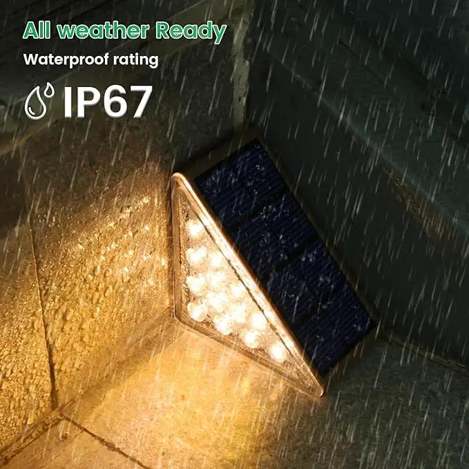 Solar Step Lights for Outside,12pack Solar Stair Lights Outdoor Waterproof IP67,Outdoor Deck Step Lights,Solar Outdoor Lights for Staircase,Patio,Front Step(Warm Brown), photo 3 of 6