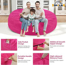 7FT Bean Bag Chair, Large Bean Bag Chairs with Memory Foam Filled, Fluffy Beanbag Sofa with Dutch Velvet Cover, Round BeanBag Chairs for Living Room, Playroom - Pink by TinyTreasures Baby Boutique