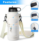 Water Bottle Holder with Strap for Hydroflask 32oz 40oz, Carrier Sling Bag with Phone Pocket Sleeve for Men Women Hiking Camping Travelling（Cream40oz） by TinyTreasures Baby Boutique