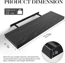 BAYKA Floating Shelves for Wall, 22.5 inches Wall Mounted Rustic Wood Shelves for Bathroom, Bedroom, Living Room, Floating Shelves for Books/Storage/Decor (Black,Set of 3) by CozyNest Decor