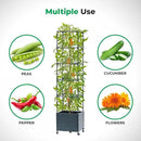 Raised Garden Bed with Tomato Planter Cage, 67.6" Trellis Planter Boxes with Wheels for Outdoor Patio Greenhouse Gardening Climbing Vegetables by GreenHaven Gardens