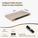 16 Inch Floating Shelves, 3D Textured Wood Grain, 16"x9.25"x1.5" Inch Deep Floating Shelves for Wall, Wooden Shelves for Bathroom, Bedroom, Living Room, Vintage White Oak by CozyNest Decor