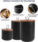 Kitchen Canisters for Countertop, Ceramic Coffee Canisters with Airtight Lids Food Storage Jars Sugar Container for Kitchen Counter Tea, Coffee Beans, Spice (