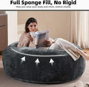 4FT Large Bean Bag Chairs,Big Adult Size Memory Foam Beanbags with Filler Included,Machine Washable Corduroy Cover,Soft Plush Gaming Bing Bag Puff Chair for Dorm, Living Room & Bedroom (Dark Gray) by CozyNest Decor
