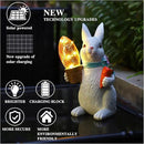 Garden Statues Rabbit with Solar Lights-Easter Bunny Outdoor Decor for Lawn,Balcony-Yard Garden&Patio Decor-Unique Gift for Mom Grandma,Unique Housewarming Gifts and Rabbit Yard Decoration by GreenHaven Gardens