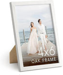 HAUS AND HUES 4x6 Picture Frame Wood - Natural Wood Frame 4x6, Walnut Photo Frame 4x6 for Walls, 4x6 Wood Picture Frame, 4 by 6 Picture Frame, 4x6 Frames for Pictures (White Oak Frame) by CozyNest Decor