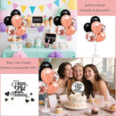 21st Birthday Decorations for Girls Women - 56pcs Rose Gold Happy 21st Banner, 21st Birthday Crown Sash, Cake Topper, Number 21 balloons, 3D Butterflies, 4 Balloon Stands kits by TinyTreasures Baby Boutique