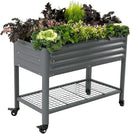 Rolling Elevated Raised Garden Bed-V Series, 2' x 4' Garden Beds with Legs & Storage Rack for Patio & Porch, 700 Lbs Weight Capacity, Outdoor Planter Box for Vegetables Flower Herbs, Modern Gray by GreenHaven Gardens