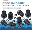 8pcs Garden Hose Adapter, 3/4'' Faucet Convert to 1/2'' Drip Irrigation Tubing, Drip Irrigation Hose Connectors for Outdoor Watering, Fittings with 8pcs Rubber Washers (1 Barb) by GreenHaven Gardens