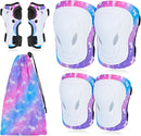 Kids Knee and Elbow Pads Set, 7 in 1 Skating Protective Gear for Skateboard, Roller Skating, Scooter, Cycling, 3-8 Years by TinyTreasures Baby Boutique