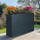 SUNNYPARK Large Metal Planter Box 32”x 12”x 24”, Rectangular Modern Grey Metal Planter Box Heavy Duty with Drainage Holes for Outdoor Garden Patio by GreenHaven Gardens